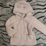 Детско пухкаво тънко розово палтенце с качулка (24 месеца), снимка 1 - Бебешки якета и елеци - 39036228