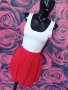 Червено-бяла къса рокля XS/S, снимка 1 - Рокли - 36766515