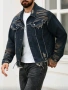 Ново мъжко карго дънково яке риза Street Style накъсан вид овърсайз изтъркано деним памук ХХЛ, снимка 6