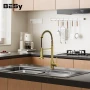Кухненски смесител за мивка BESy - матово злато, 2 функции и издърпващ се чучур, снимка 8
