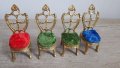 Миниатюрни бронзови колекционерски столчета -4 броя, снимка 7