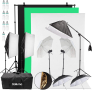 Фотографски комплект за студио с лампи, фон и рефлектор, снимка 1 - Чанти, стативи, аксесоари - 44516043