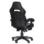 Геймърски стол Carmen 6198 с подвижна опора за крака - Черен/Бял, снимка 3