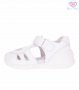Бебешки сандали за момиче от Естествена кожа, бели с брокатено сърце BUBBLE KIDS, снимка 9