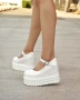 Обувки на платформа - бял лак - GHF90 , снимка 1