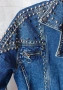 Ефектно яке от деним с камъни и капси, снимка 12