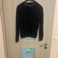 Мъжка черна супер готина блуза тип пуловер само за 10лв. Zara Man, снимка 2 - Блузи - 44627804