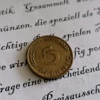 Монета - Германия - 5 пфенига | 1966г.; серия G, снимка 1 - Нумизматика и бонистика - 29159498
