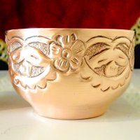 Медна чаша,коктиера с ковани орнаменти. , снимка 7 - Антикварни и старинни предмети - 40777193