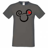Мъжка тениска Mickey Head Love Подарък,Изненада,Рожден ден, снимка 4 - Тениски - 36576038
