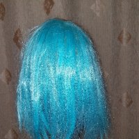 Електриково синя перука от изкуствен косъм за парти , снимка 3 - Аксесоари за коса - 42859050