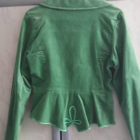 Дамско, зелено сако, плюш, размер S, снимка 6 - Сака - 40618787