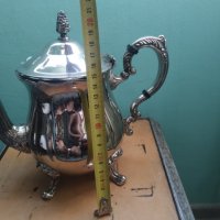 постребрен метален чайник, снимка 2 - Други ценни предмети - 38554180