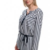 Нова дамска моряшка риза тип туника на тъмносиньо и бяло райе, снимка 5 - Ризи - 28296062