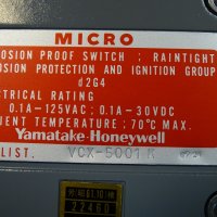 краен изключвател Ymatake Honeywell Micro VCX-5001 K Explosion Proof Switch, снимка 4 - Резервни части за машини - 37522315