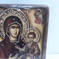 Икона на платно А5 на Пресвета Майка Богородица Закрилница - ръчна изработка . Модел Г. , снимка 4 - Икони - 37797086