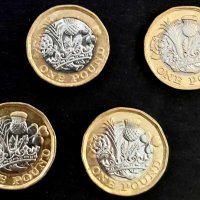 1 паунд Великобритния, 4 различни монети, снимка 1 - Нумизматика и бонистика - 44240928