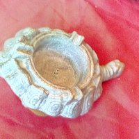Страхотен калаен пепелник Костенурка , снимка 2 - Антикварни и старинни предмети - 37445294