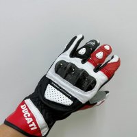 Нови! Мъжки/Дамски 4 сезонни кожени мото ръкавици за мотор от телешка кожа с протектори Ducati Дукат, снимка 7 - Аксесоари и консумативи - 44294921