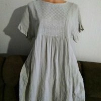 Бледо зелена памучна рокля,XL, снимка 1 - Рокли - 30141146