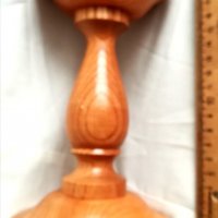 стругован широк дървен свещник, снимка 1 - Декорация за дома - 27453369
