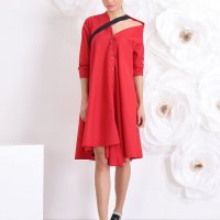 friends fashion рокля-риза в червен цвят, снимка 4 - Рокли - 30232773