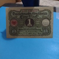 Рядка банкнота една марка 1920 година Германия с червен печат за колекция - 18854, снимка 1 - Нумизматика и бонистика - 31186585