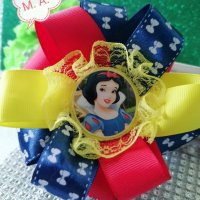 Панделка на Снежанка в червено, синьо и жълто, снимка 4 - Шноли, диадеми, ленти - 34193840
