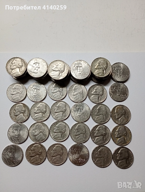 САЩ МОНЕТИ ГОЛЯМ ЛОТ 5 ЦЕНТА 1958 до 2020 г , снимка 1