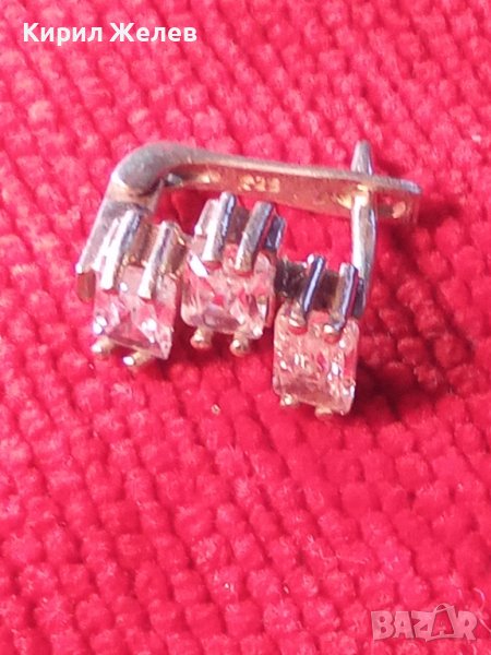 СРЕБЪРНА СКЪПОЦЕННА АРТ НУВО ОБЕЦА СРЕБРО 925 АНГЛИЯ с 3 ЕДРИ ФАСЕТИРАНИ ПЛАНИНСКИ КРИСТАЛИ 25639, снимка 1