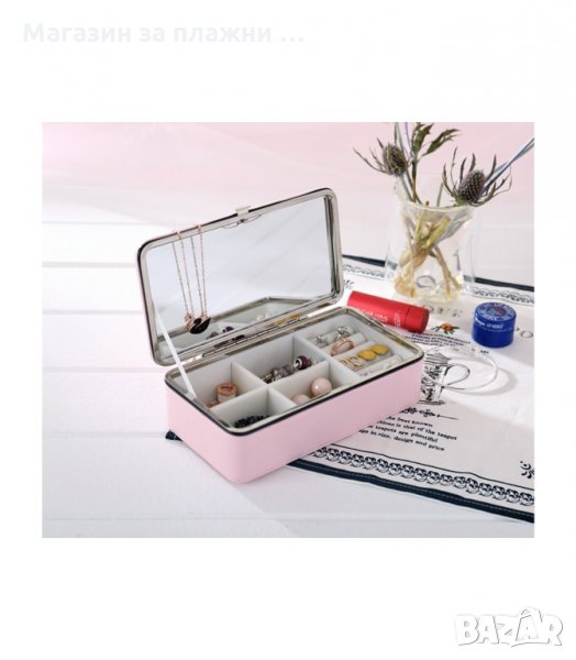 МАЛКА КУТИЯ ЗА БИЖУТА С ОГЛЕДАЛО - ПРАВОЪГЪЛНА - код 1753, снимка 1
