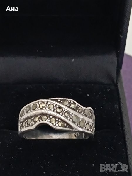 Красив сребърен пръстен с камъни #38С, снимка 1