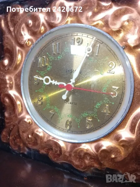 стенен  часовник  кована мед, снимка 1