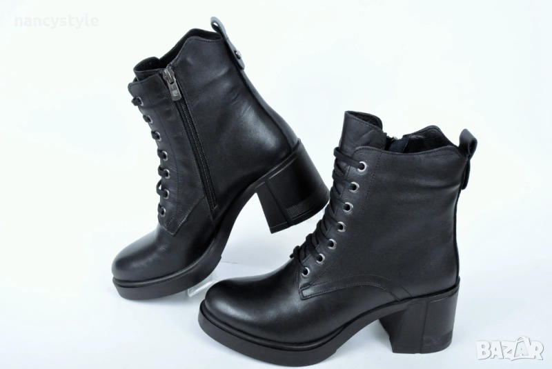 ЗИМА '25'26! Дамски боти от естествена кожа на ток, снимка 1