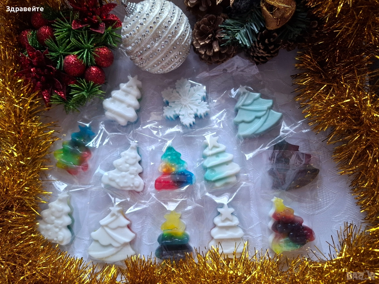 Коледни глицеринови хипоалергенни сапунчета , снимка 1