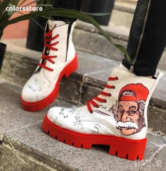 Равни боти - бяло с червено - A110, снимка 1