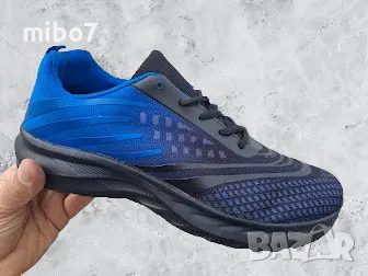  Дишащи олекотени мъжки маратонки в преливащо синьо и черно., снимка 1