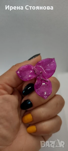 Регулируем пръстен с естествен цвят на бугенвилея. , снимка 1