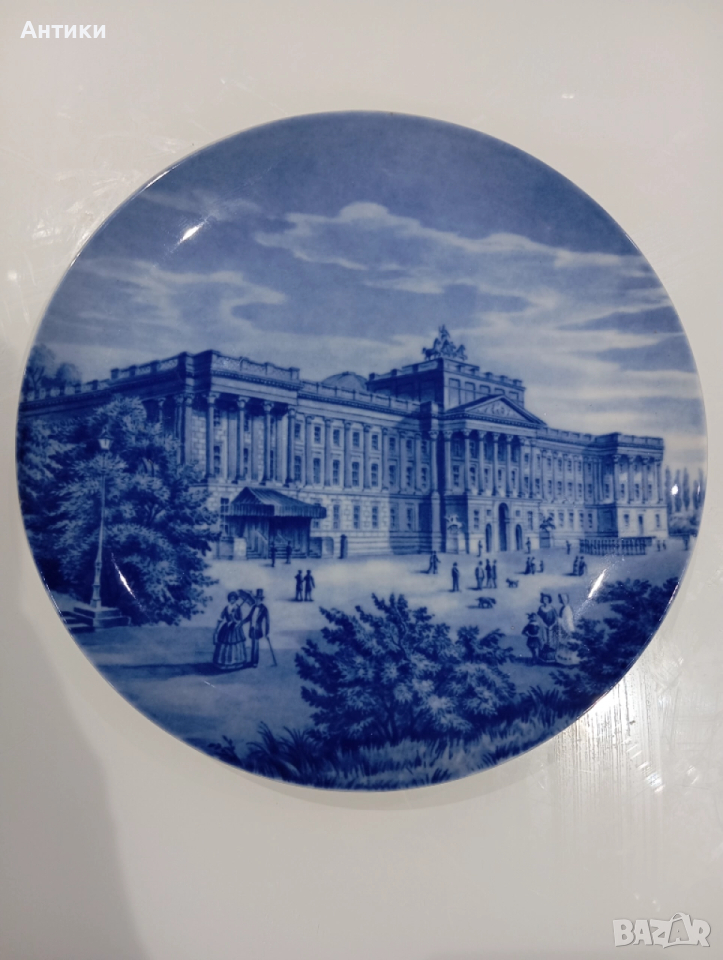 Порцеланова стара чиния за стена маркирана, снимка 1