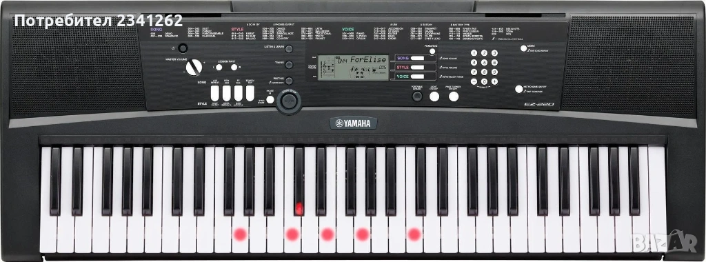 Yamaha – Синтезатор с 5 октави, динамична светеща клавиатура и подарък, снимка 1