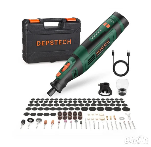 Bезжичен мултишлайф DEPSTECH, 127 части, ротационен инструмент с 5 скорост 30000 об/мин, снимка 1