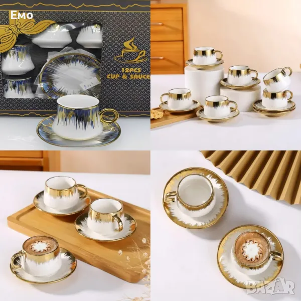 Сервиз 12 части за еспресо от порцелан, снимка 1