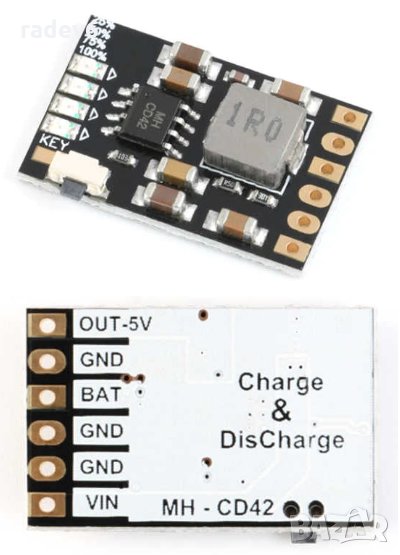 MH-CD42 модул за зареждане, разреждане на Li-ion батерия 18650 със защита и индикация, снимка 1