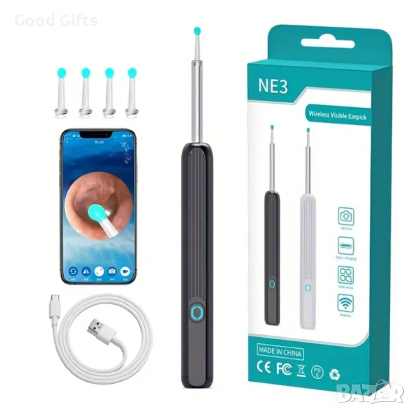 Мултифункционален инструмент за преглед и почистване на уши, HD камера, снимка 1