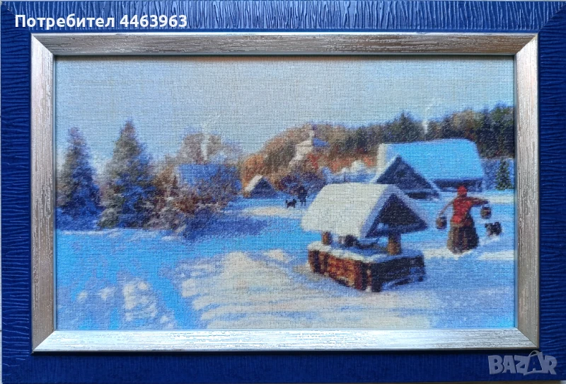 гоблен ,, Зимен ден", 33/20 см, снимка 1