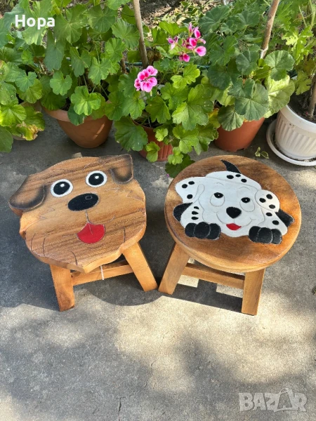 Столче / Табуретка от тиково дърво, снимка 1