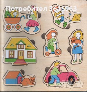 Дървен пъзел със 7 елемента, снимка 1