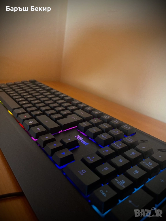 Геймърска клавиатура TRUST ZIVA – LED подсветка, снимка 1
