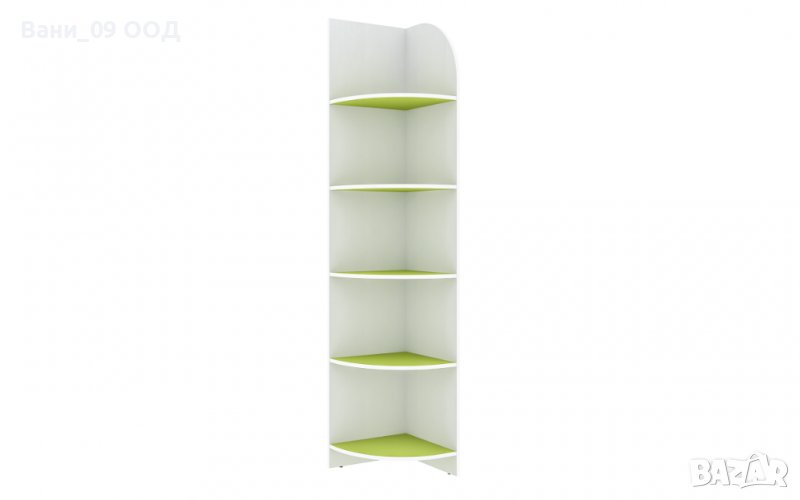Ъглова етажерка бяло+лайм, снимка 1
