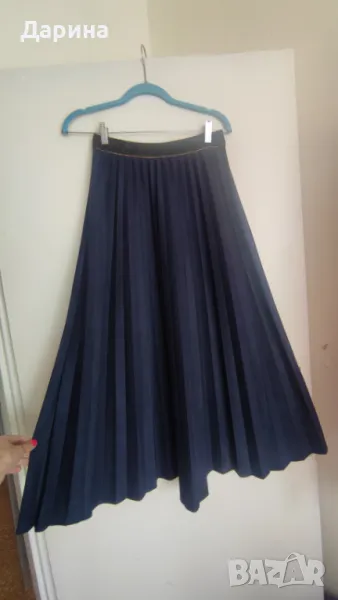 Дълга синя пола с колан, снимка 1